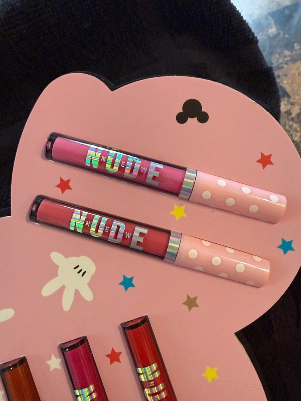 NUDE Lip Gloss & Balm Set — Pink, Red, Brown Shades